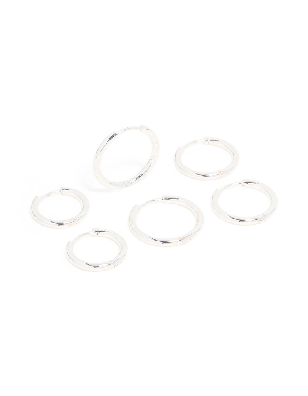 Waterproof Stainless Steel Thin Hoop Clicker Earrings 3-Pack