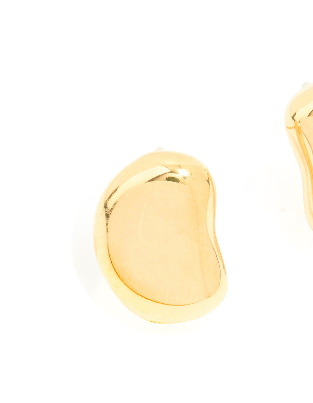 Waterproof Gold Plated Stainless Steel  Pebble Stud Earrings