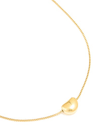 Waterproof Gold Plated Stainless Steel  Small Bean Pendant Necklace - link has visual effect only