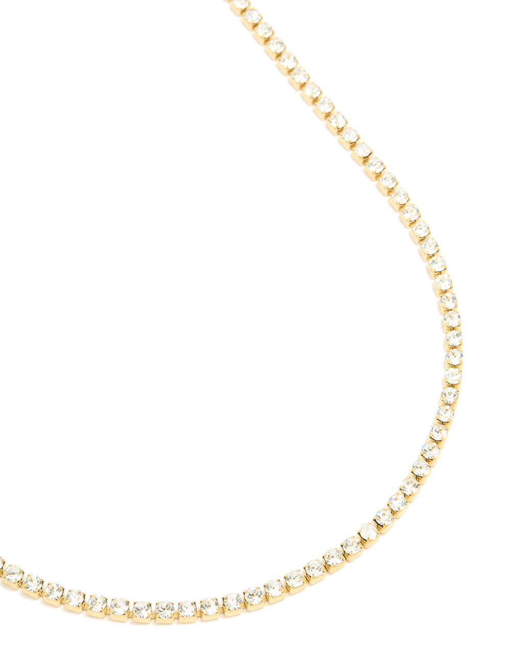 Waterproof Gold Plated Stainless Steel  Cubic Zirconia Tennis Necklace