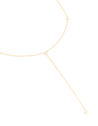 Waterproof Gold Plated Stainless Steel Cubic Zirconia Y-Necklace - link has visual effect only