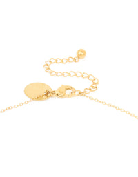 Waterproof Gold Plated Stainless Steel Cubic Zirconia Y-Necklace - link has visual effect only
