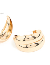 Gold Bold Double Open Hoop Earrings - link has visual effect only