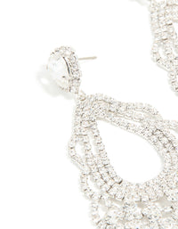 Silver Diamante Chandelier Drop Earrings - link has visual effect only