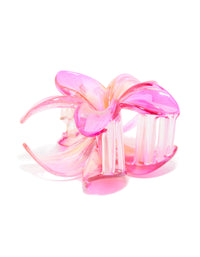 Pink Organic Iridescent Frangipani Hair Claw Clip - link has visual effect only