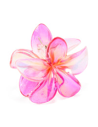 Pink Organic Iridescent Frangipani Hair Claw Clip - link has visual effect only
