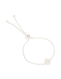 Silver Plated Cubic Zirconia Flower Toggle Bracelet - link has visual effect only