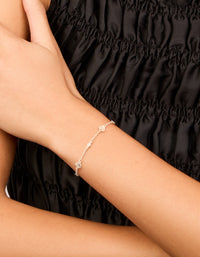 Rose Gold Plated Cubic Zirconia Hearts Bracelet - link has visual effect only