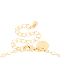 Gold Plated Cubic Zirconia Circle Detail Y-Necklace - link has visual effect only