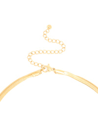 Waterproof Gold Plated Stainless Steel Snake Chain & Pebble Layered Necklace - link has visual effect only