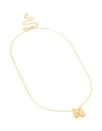 Waterproof Gold Plated Stainless Steel Large Bubble Letter N Necklace - link has visual effect only