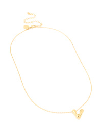 Waterproof Gold Plated Stainless Steel Large Bubble Letter V Necklace - link has visual effect only