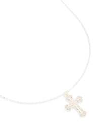 Silver Gothic Cross Pendant Necklace - link has visual effect only
