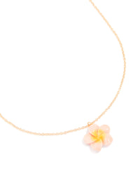 Gold Frangipani Flower Pendant Necklace - link has visual effect only