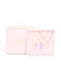 Mixed Metal Holographic Teddy Bear Necklaces 3-Pack - link has visual effect only