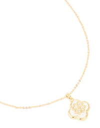 Gold Spinning Clover Pendant Necklace - link has visual effect only