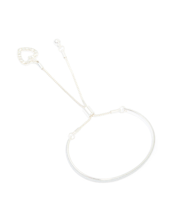 Silver Glitter Toggle Bangle