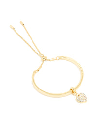 Gold Plated Cubic Zirconia Heart Toggle Bangle - link has visual effect only