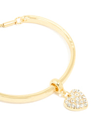 Gold Plated Cubic Zirconia Heart Toggle Bangle - link has visual effect only