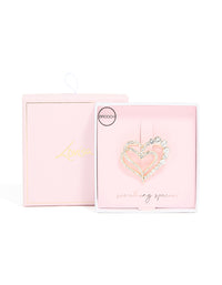 Gold Diamante Double Heart Brooch - link has visual effect only