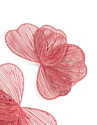 Red Coated Metal Wire Petal Stud Earrings - link has visual effect only