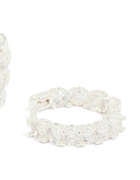 Silver Plated Cubic Zirconia Small Hoop Earrings - link has visual effect only