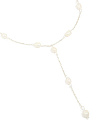 Silver Plated Freshwater Pearl Y-Necklace - link has visual effect only