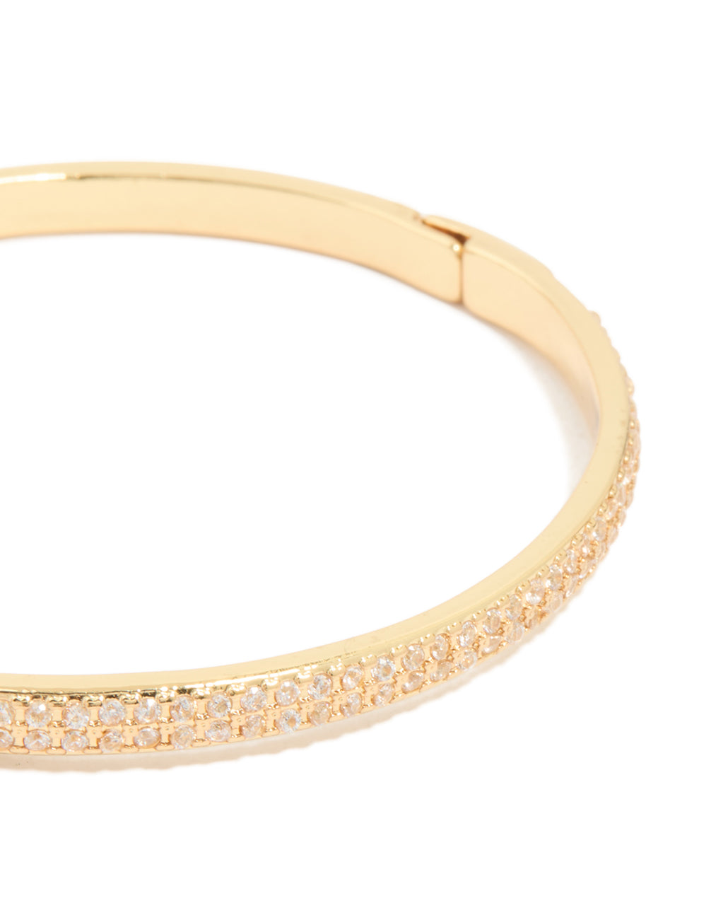Gold Plated Half Cubic Zirconia Bangle