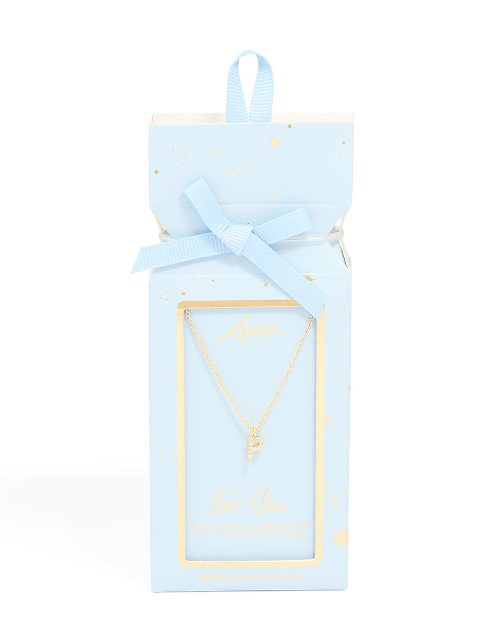 Gold Plated Cubic Zirconia Letter P Necklace