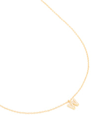 Gold Plated Cubic Zirconia Letter W Necklace - link has visual effect only