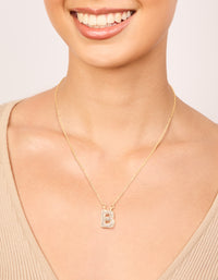 Kids Gold Cubic Zirconia Letter B Necklace - link has visual effect only