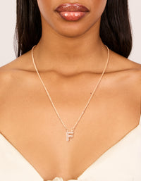Kids Gold Cubic Zirconia Letter F Necklace - link has visual effect only