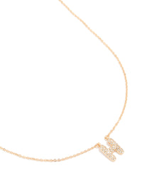 Kids Gold Cubic Zirconia Letter H Necklace - link has visual effect only