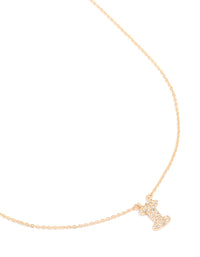Kids Gold Cubic Zirconia Letter I Necklace - link has visual effect only