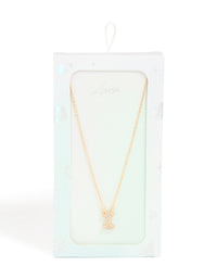 Kids Gold Cubic Zirconia Letter I Necklace - link has visual effect only