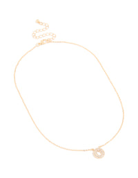 Kids Gold Cubic Zirconia Letter O Necklace - link has visual effect only