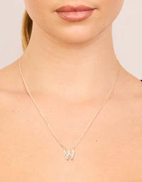Kids Gold Cubic Zirconia Letter W Necklace - link has visual effect only