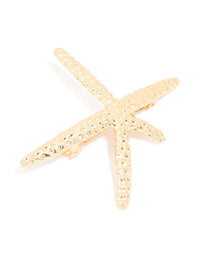 Gold Textured Starfish Hair Clip - link has visual effect only