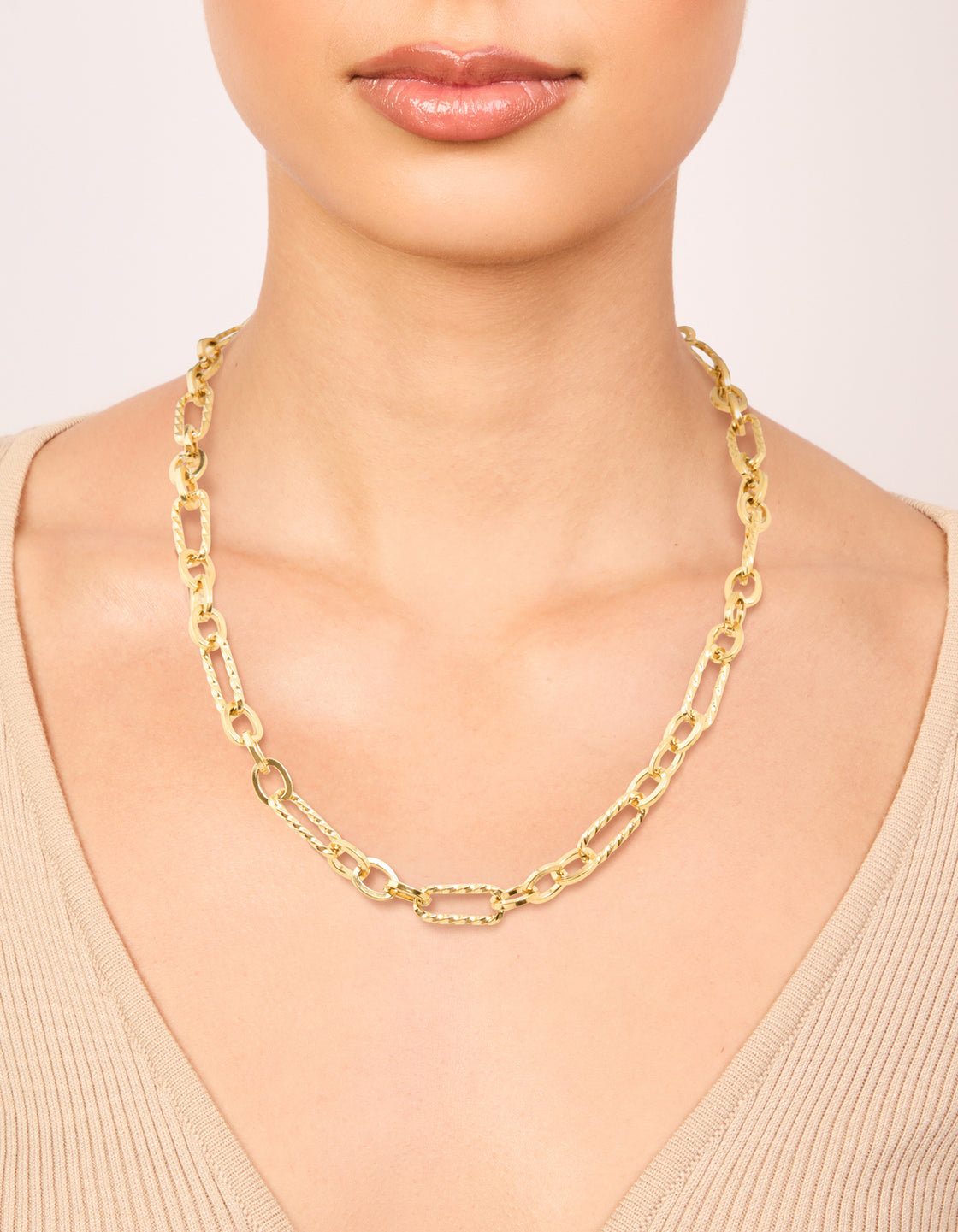 Waterproof Gold Plated Stainless Steel Multi-Link Chain Necklace