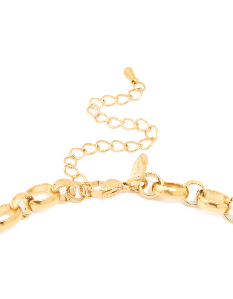 Waterproof Gold Plated Stainless Steel Interlocking Chain Necklace - Lovisa
