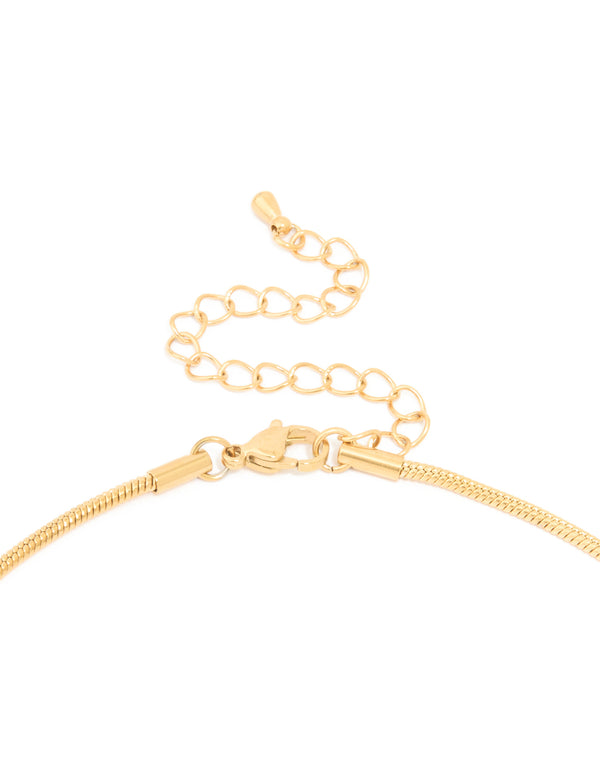Waterproof Gold Plated Stainless Steel Snake Short Necklace