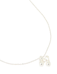 Waterproof Stainless Steel Large Bubble Letter M Necklace - link has visual effect only