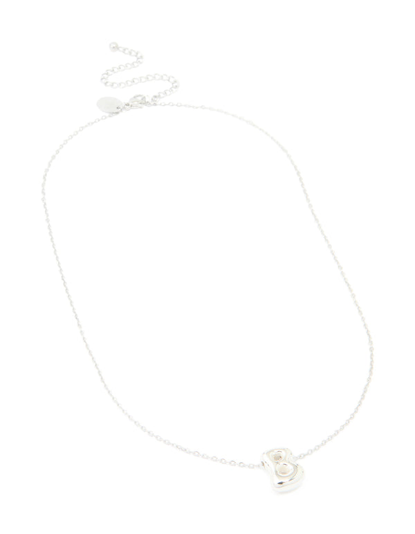 Waterproof Stainless Steel Large Bubble Letter B Necklace