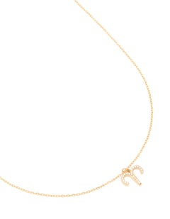 Waterproof Gold Plated Stainless Steel Cubic Zirconia Aries Zodiac Sign Necklace