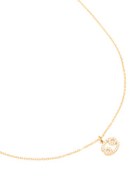 Waterproof Gold Plated Stainless Steel Cubic Zirconia Cancer Zodiac Sign Necklace - link has visual effect only