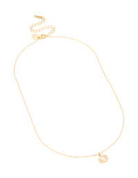 Waterproof Gold Plated Stainless Steel Cubic Zirconia Cancer Zodiac Sign Necklace - link has visual effect only