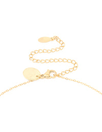 Waterproof Gold Plated Stainless Steel Cubic Zirconia Pisces Zodiac Sign Necklace - link has visual effect only