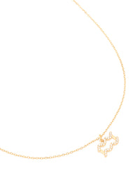Waterproof Gold Plated Stainless Steel Cubic Zirconia Aquarius Zodiac Sign Necklace - link has visual effect only