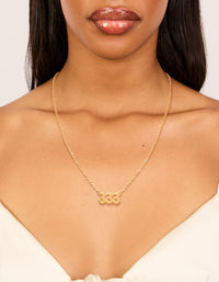Waterproof Gold Plated Stainless Steel Angel Number 333 Necklace - link has visual effect only