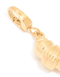 Waterproof Gold Plated Stainless Steel Croissant Charm - link has visual effect only